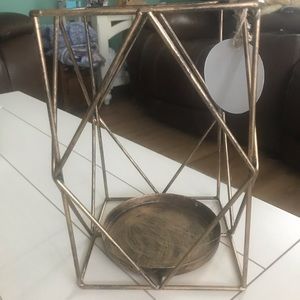 Gold Hurricane candle Holder